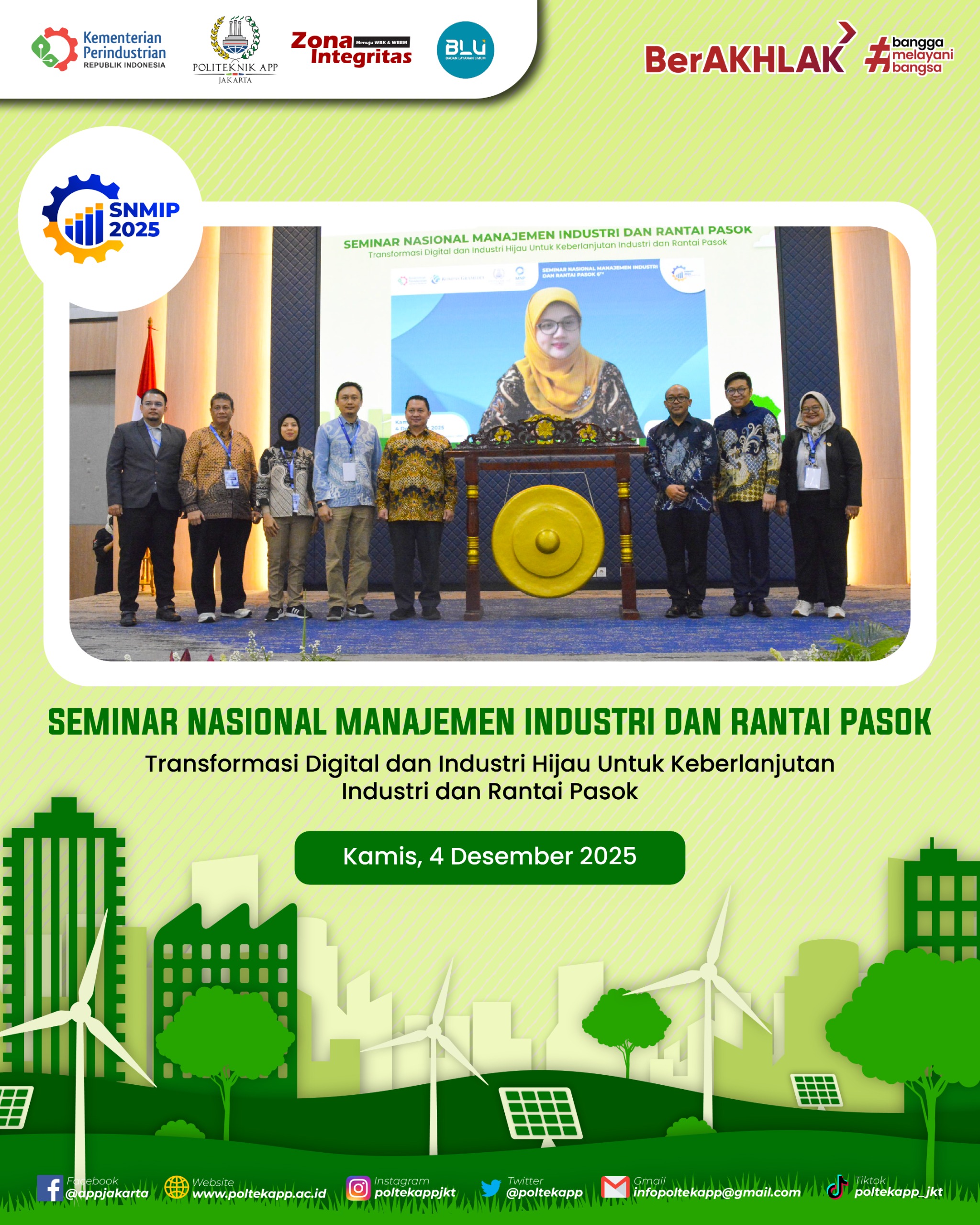 POLITEKNIK APP JAKARTA SUKSES SELENGGARAKAN SEMINAR NASIONAL MANAJEMEN INDUSTRI & RANTAI PASOK KE VI 2025